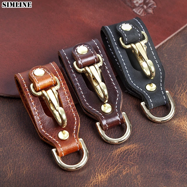 Men Leather Pouch Leather Keychain Wallet Detachable Belt 