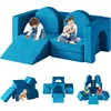 10PCS Modular Kids Play Couch 10 in 1 Toddler Couch for Playing, Creativing Sleeping, Indoor Kids Sofa for Boys and Girls (Blue) 1