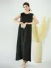 Dubaï Abaya blanc noir Satin modeste robes africaines pour femmes Islam vêtements Musulman à l'intérieur Robe Robe Musulmane Femme robes