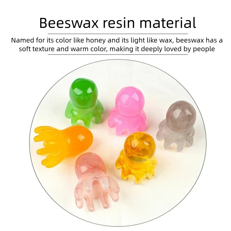 Head Massage Comb Resin Octopus Head Massage Comb Head Dredging Scalp Meridian Comb Acupuncture SPA Gua Sha Health Massage Tool