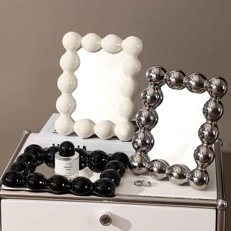 

Ins Cotton Candy Makeup Mirror, High Beauty Bedroom Dressing Table Mirror, New Dormitory Desktop Makeup Mirror, Home Decor, Gift