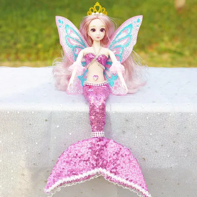 

New 40cm Princess Doll 3D Eyes Mermaid Doll Set Articulated Removable Fashion Dressable Girl Toy Birthday Gift
