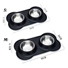 Stainless Steel Pet Dog Feeder Silicone Anti-spill Cats Dog Double Bowl Pet Feeding Drinking Water Bowls Dog Food Dispenser 6
