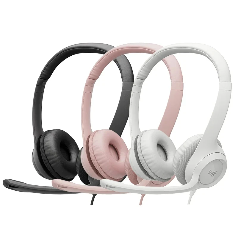 Logitech H390 USB Wired Headset Stereo Headphones with Noise-Cancelling Microphone For PC/Mac/Laptop
