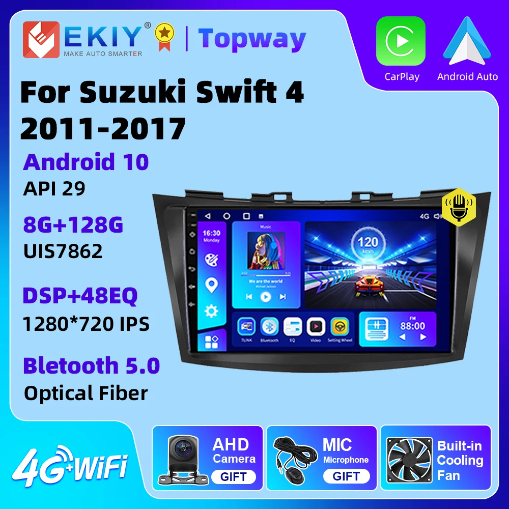 

EKIY Car Radio For Suzuki Swift 4 2011 - 2017 Android Auto 4G WIFI BT DSP RDS Carplay GPS Navigation No DVD Player 2 Din