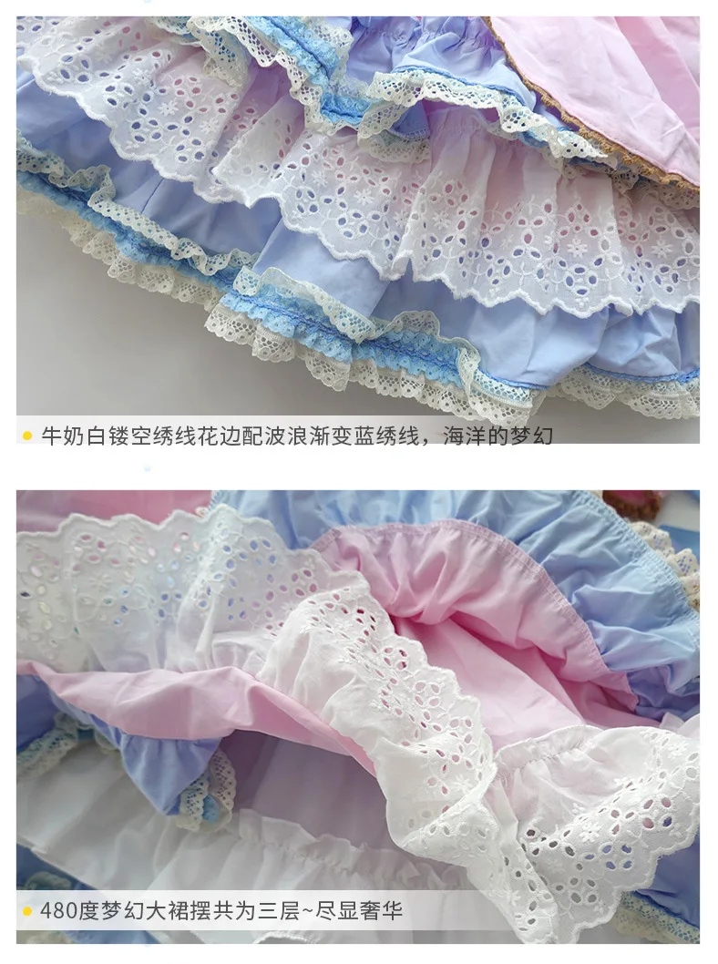 Birthday Dress Spanish Girls Boutique Dresses 2022 Summer Layered Children Lace Bow Embroidery Ball Gown Princess Clothes baby dresses