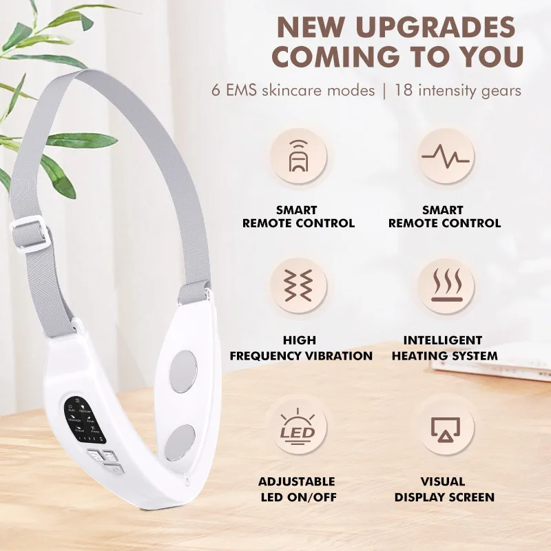 6 Modes EMS Facial Lifting Device Light Therapy Microcorriente Facial Muscle Exerciser Face Massager Chin-up Skin Care Machine facial massager facial exerciser