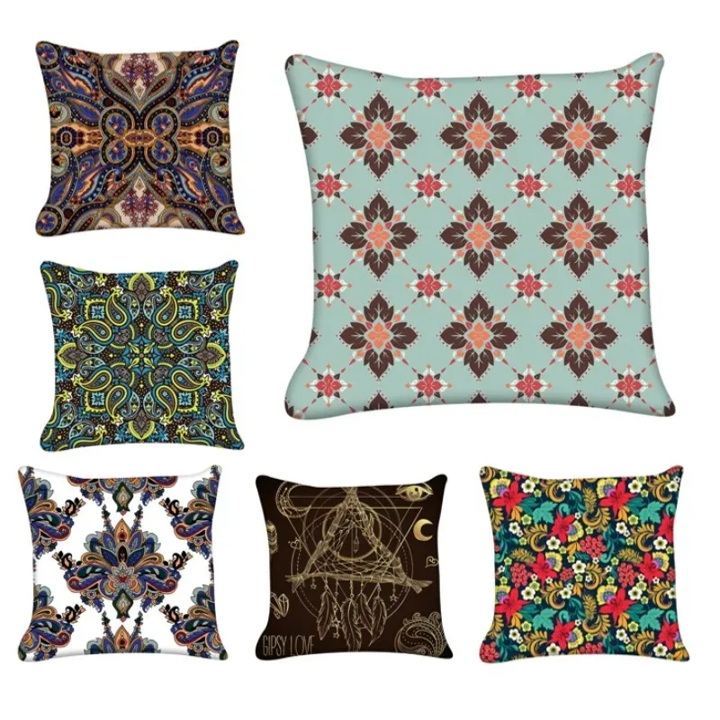 

Чехол для подушки с загадочным рисунком, полосатая абстрактная Геометрическая наволочка, мандала, искусственный диван, двойная кровать, домашний декор