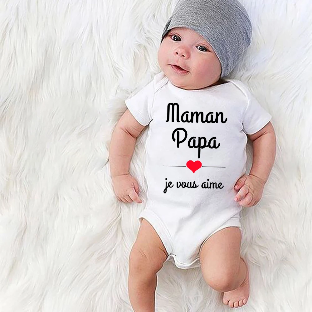 Mom Dad I Love You Baby Bodysuits Mothers Day Infant Outfit Fathers Day New Born Boys Girls Clothes Mothers Day Fathers Day Gift
