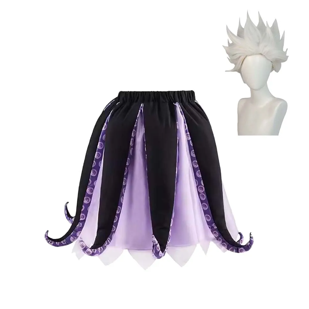 Costume Ursula Hot: Abito da Strega Marina con Gonne Viola e Tentacoli di Polpo, Tutu per Cosplay, Outfit per Feste di Carnevale e Halloween per Donne Adulte - immagine 3