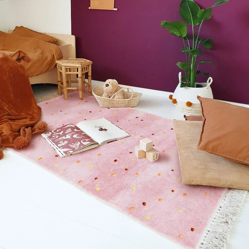 Tassel Carpets for Living Room Round Children Bedroom Plush Rug Large Area Home Decoration IG Cute Bedside Mat ковер Tapete 러그 3