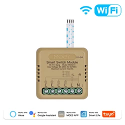 MOES Smart WiFi/Zigbee Mini Switch Module with Timer and Voice Control (WiFi 4 Gang)