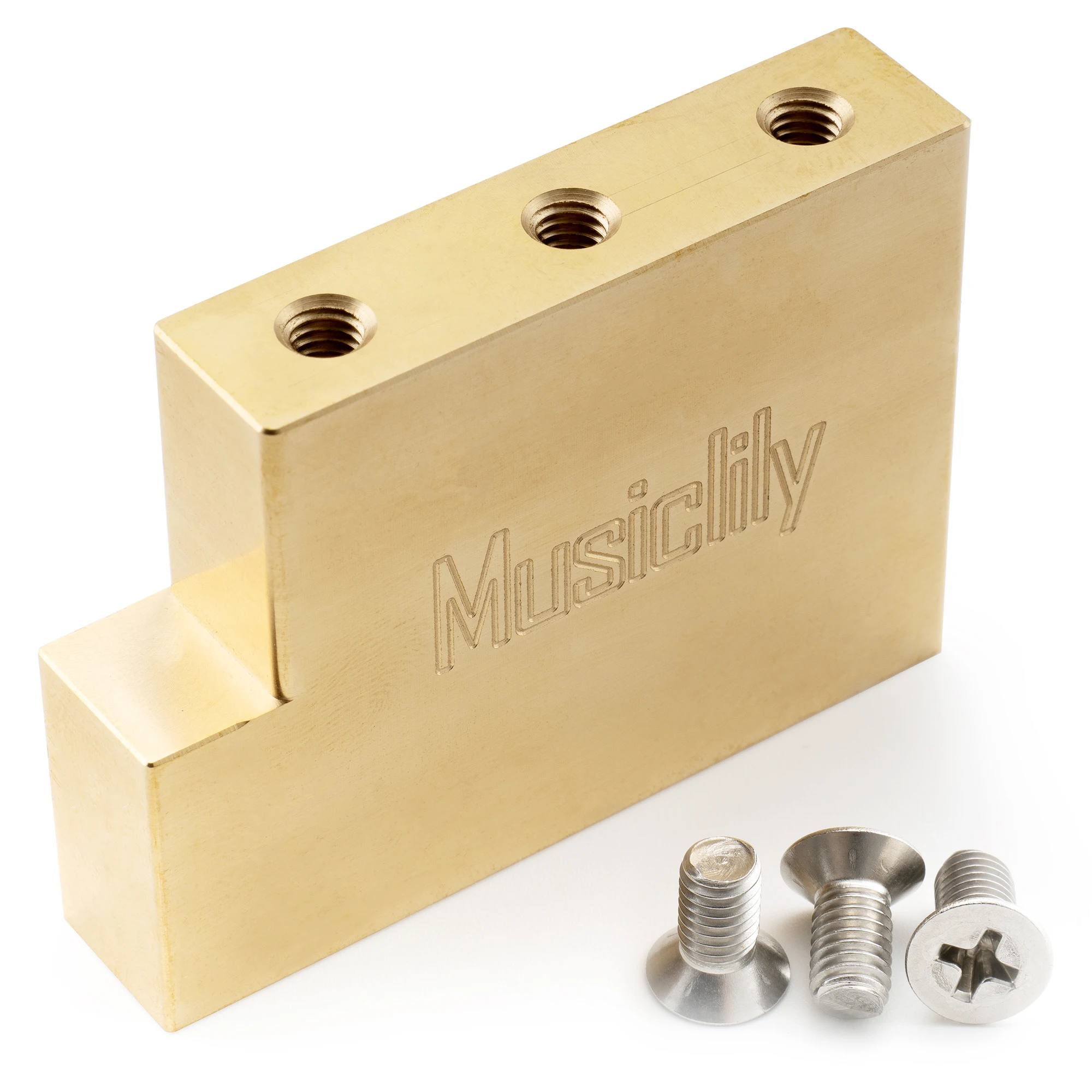 Musiclily Ultra Vollmassiver L-förmiger Tremolo-Block aus Messing/Stahl für E-Gitarren mit Floyd Rose Locking Tremolo-Brücke