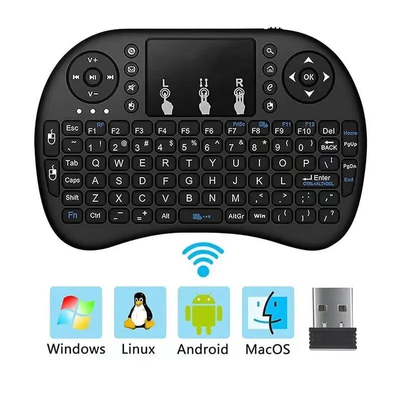 Wireless Keyboard I8 Wireless Keyboard 2.4GHz Mini English Russian Touchpad Keyboard Aerial Mouse Remote Control Laptop TV Box Projector