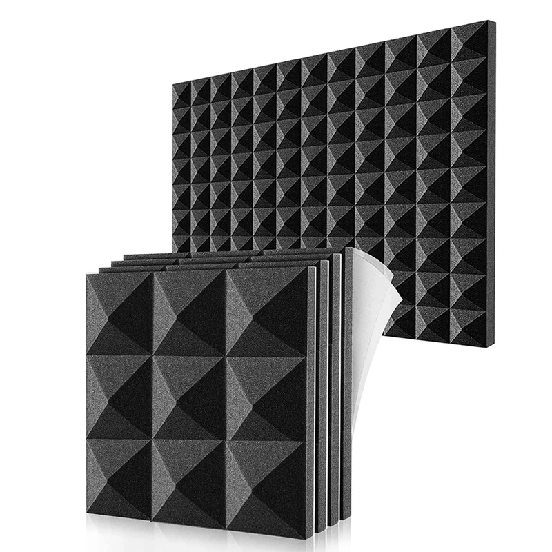 12 Pieces Acoustic Foam Board,Self Adhesive Sound Proof Foam Board,Wall