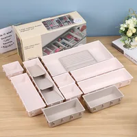 1 Set Creative Folding Plastic Drawer Organizer-Kitchen Utensil Storage and Versatile Cabinet Divider for Home,Desk Organization 1