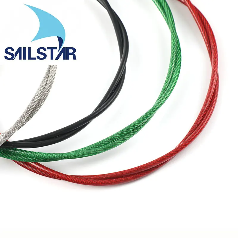 Stainless Steel Wire Rope Sling Cable Lifting Assemblies with Fastened Eye Loops and Red/Black/Green Coating