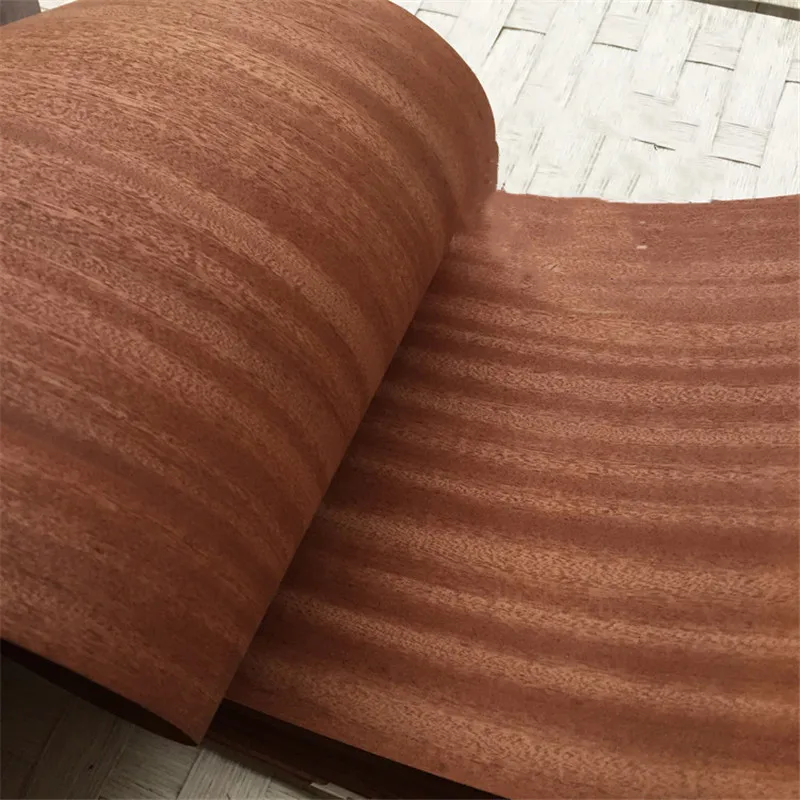 Natural Genuine Wood Veneer Sliced Sapele 0.2mm Veneers Furniture Edge Banding Veneer 26*250cm（W*L）