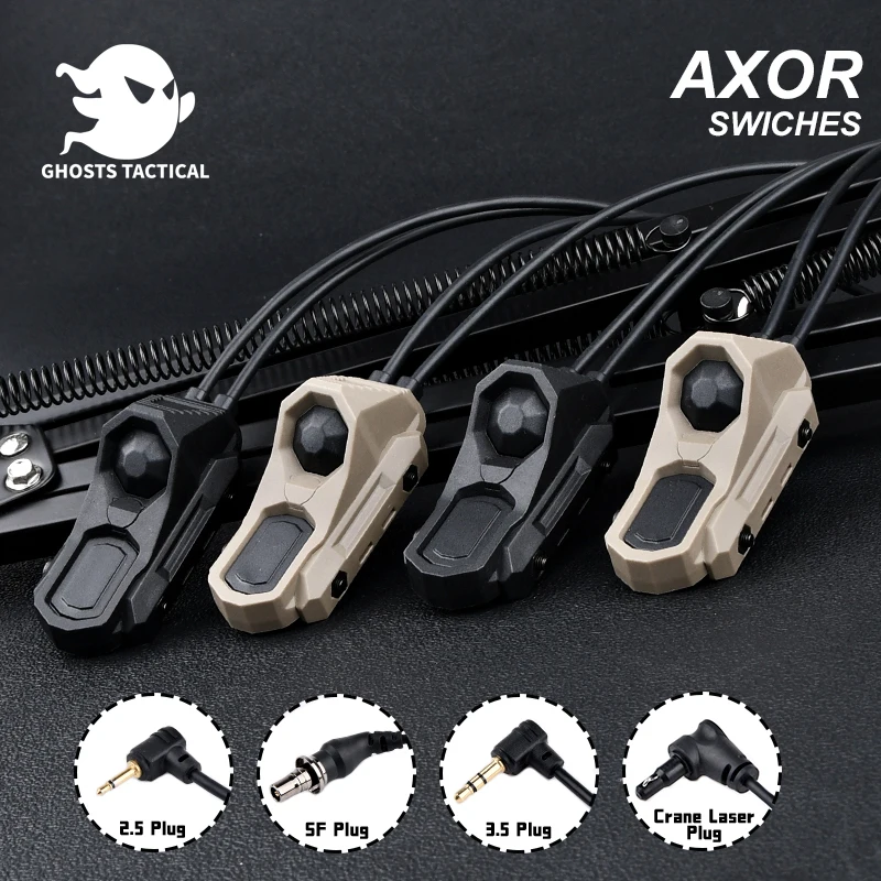 

UNIT AXON SWITCHES Tactical Dual Pressure Switch For Surefir M300 M600 Airsoft weapon Flashlight PEQ NGAL Remote BUTTON SF Crane