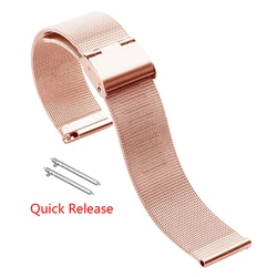 Premium 22mm Stainless Steel Watch Band - Metal Strap Bracelet for Other 22mm width (Rosegold)