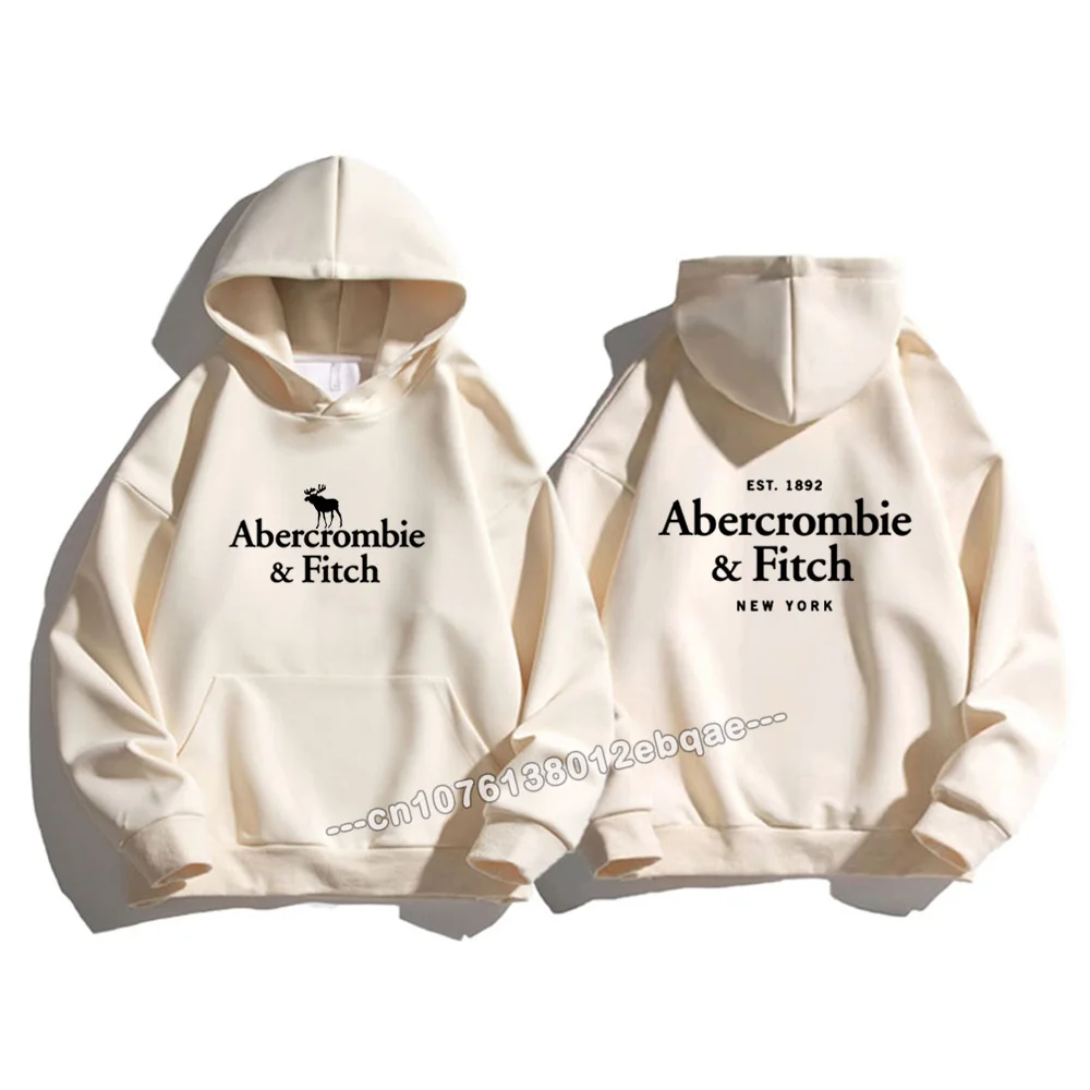 

Abercrombie Hoodies for Mens Winter Oversized Male Clothing Luxury Brand Sweatshirt Cotton Letter Printed Long Sleeve Pullover