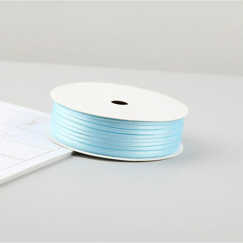 Colorful 2mm Double-Sided Decorative Ribbon for DIY Packaging & Hair Accessories