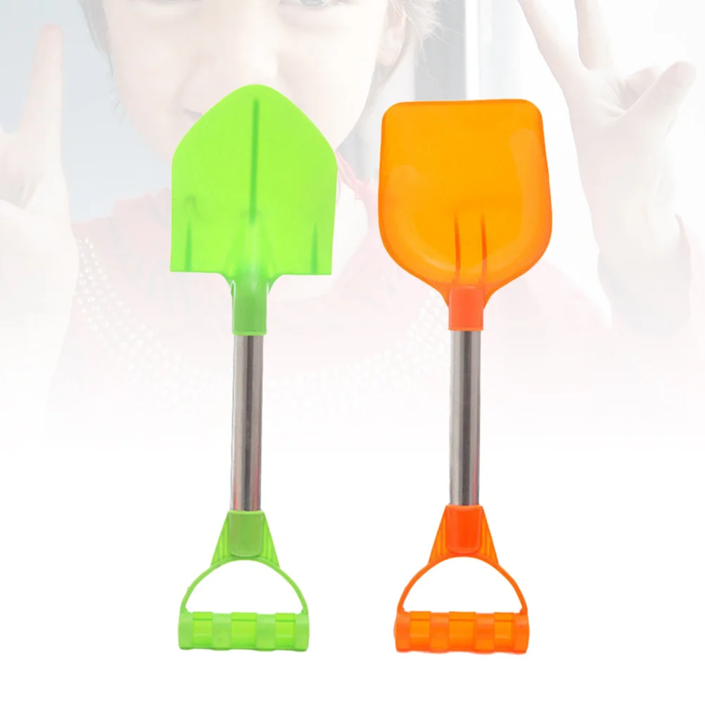 어린이를위한 2pcs 삽 프리미엄 내구성 해변 경량 플라스틱 모래 삽 놀이 세트 야외 모래 도구 어린이 해변 놀이
