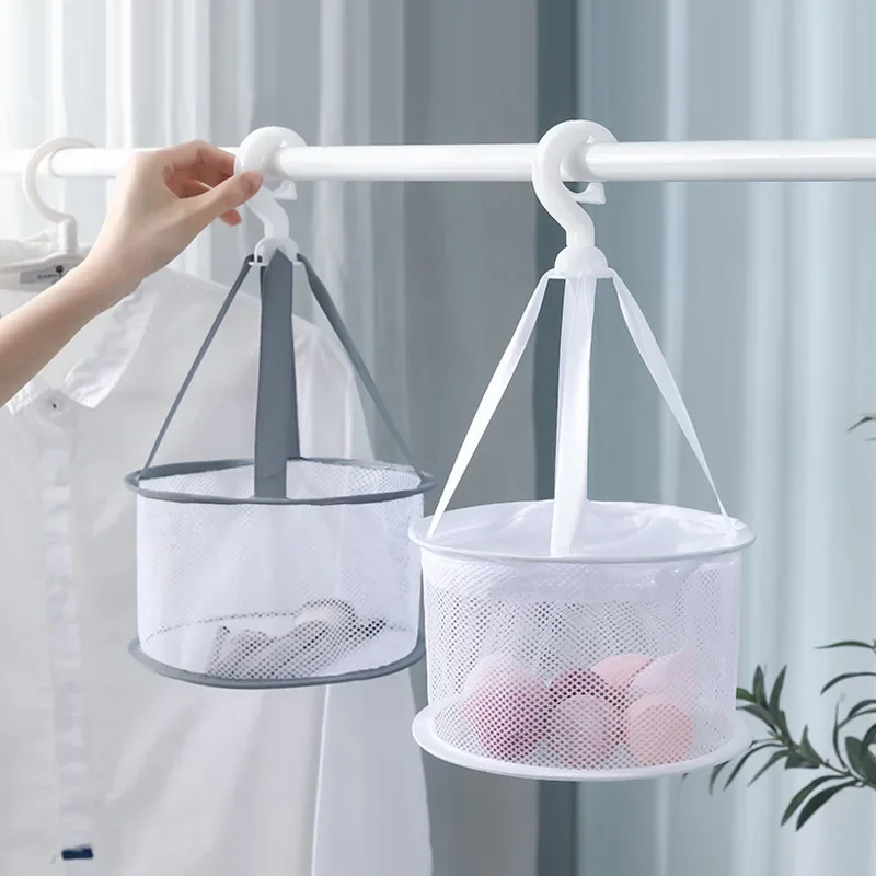 Reggiseno calzini stendibiancheria cesto portabiancheria tasca appesa in rete pennello per trucco asciugatura borsa a rete borsa per asciugatura in spugna per trucco Anti-deformazione