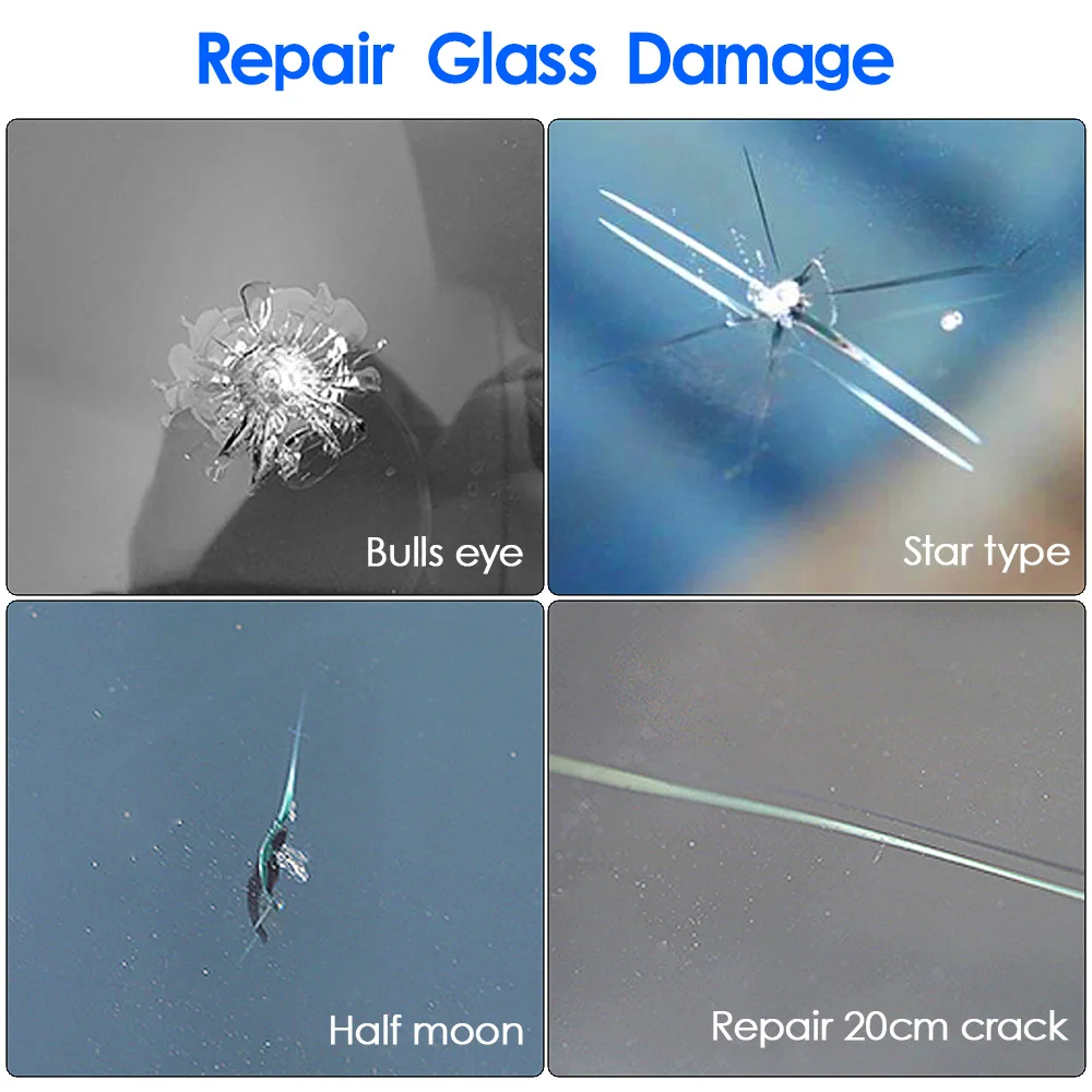 5 Pieces Glass Repair Fluid Kit DIY Car Windshield Resin Crack Tool Kit for Repairing Scratch Windshields Cracked Glass Repair