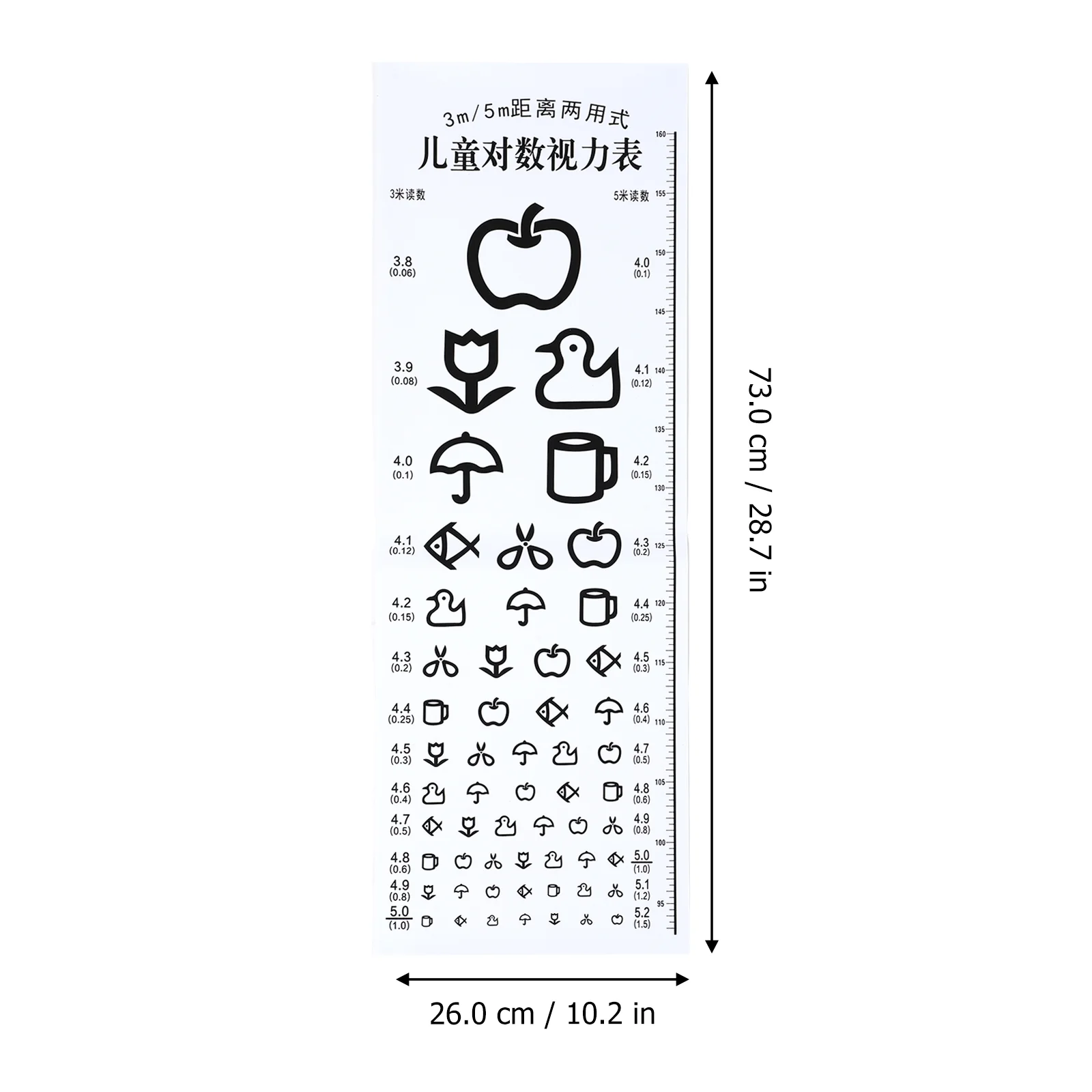 Chart Eye Vision Visual Kids Test Exam Color Snellen Distance Testing Wall Kindergarten Pediatric Poster Set Pocket Acuity