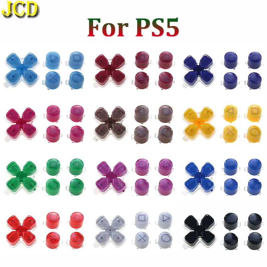 

JCD Replacement Plastic Direction Function Key Buttons For PS5 Controller ABXY D Pad Driection Button Cross Jelly Buttons