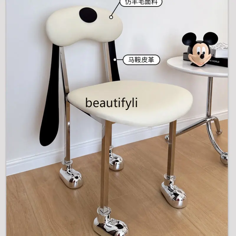 

Cream Style Dining Chair Cartoon Chair Leisure Chair Simple Home Makeup Chair Furniture Dog Chair dining chair designer chair