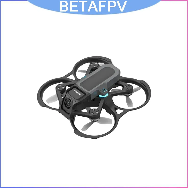 Drone FPV Aquila16 sans balais pour enfant débutant, posé sur une surface plane avec son carénage orange vif