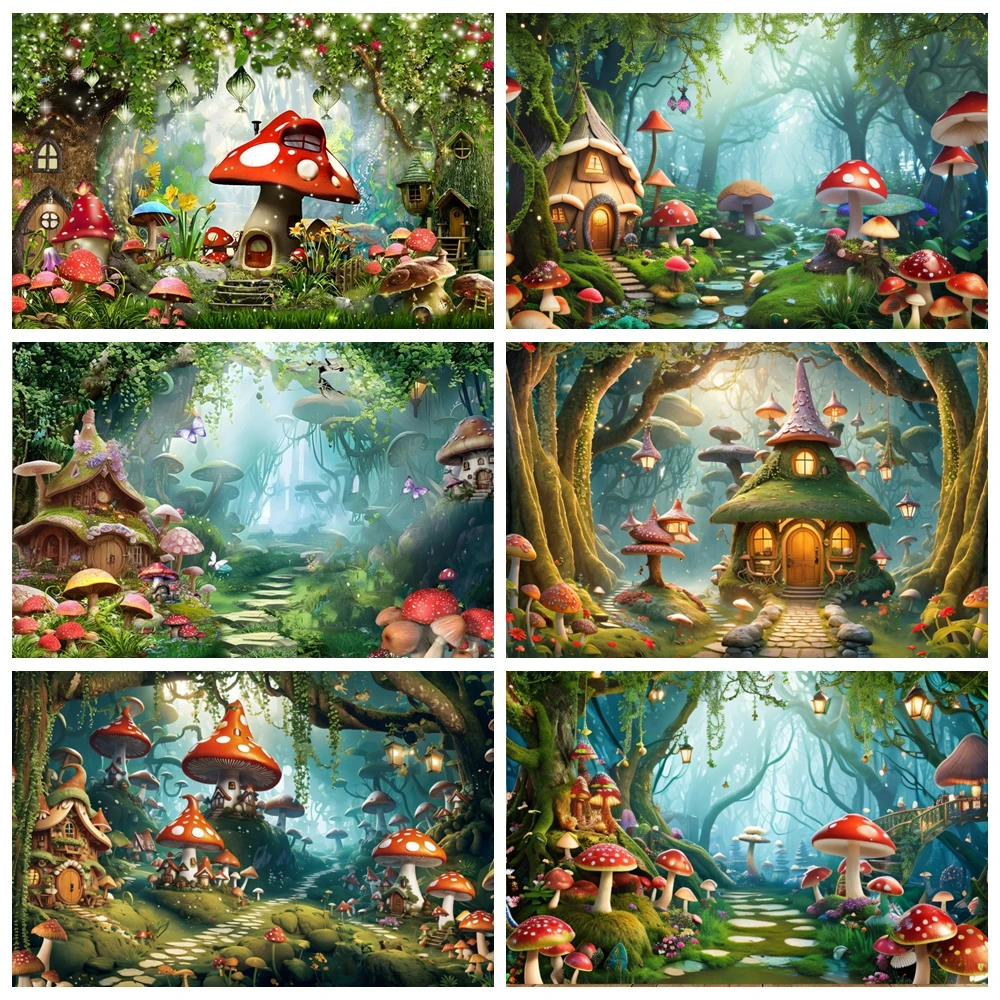 Bosque Encantado País de las Maravillas, telón de fondo de cuento de hadas,  selva de ensueño, seta, retrato de bebé, decoración de fondo para estudio  fotográfico - AliExpress, image size:1000x1000