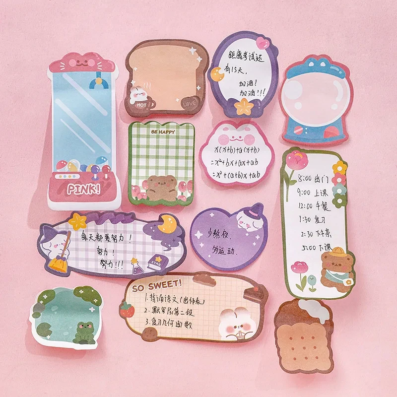 Sticky Notes 1-4 pcs Cartoon Adhesive Cute Animals Notes Notepad Memo Pad Stationery Sticker