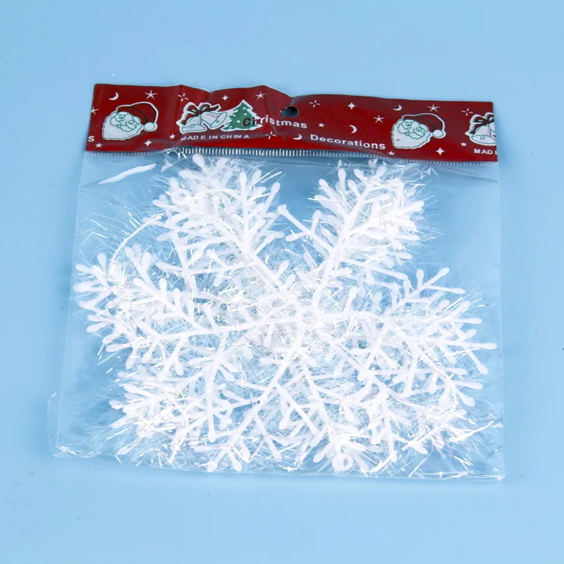 thumbnail image 1 of 30/12 piezas de adornos navideños de copos de nieve con purpurina, copos de nieve blancos falsos, colgantes para árbol de Navidad, decoración para fiestas en el hogar y Año Nuevo, 1 of 5