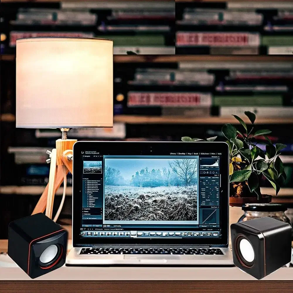 Computer Speaker Portable USB Powered Desktop Mini Bass Sound Music Player System Wired Small