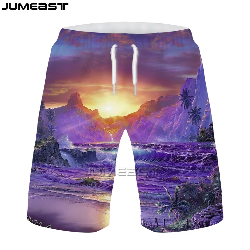 Jumeast Men Women Oversized Landscape Scenery Streetwear Shorts Trunks Board Shorts Beach Casual Sweatpants Summer Short Pants