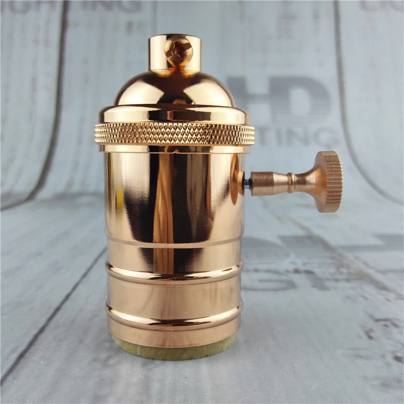 

(50pcs/lot)7 colors E27 brass material silver/brass/copper/black color Antique copper Pendant Light Lamp Holder Socket DIY
