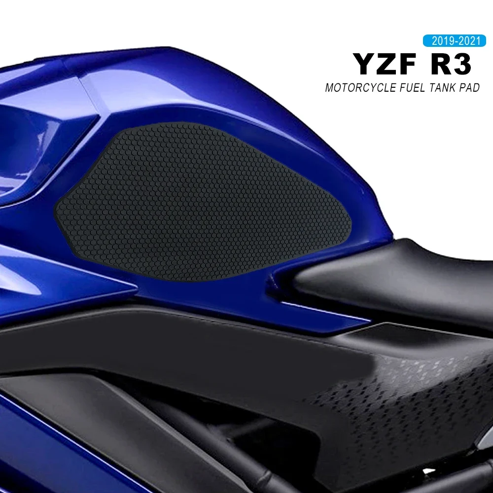 

Для YAMAHA YZF-R3 YZFR3 YZF R3 2019-2021 мотоциклетная боковая подушка для топливного бака прокладки для бака защитные наклейки коленный захват Тяговая подушка