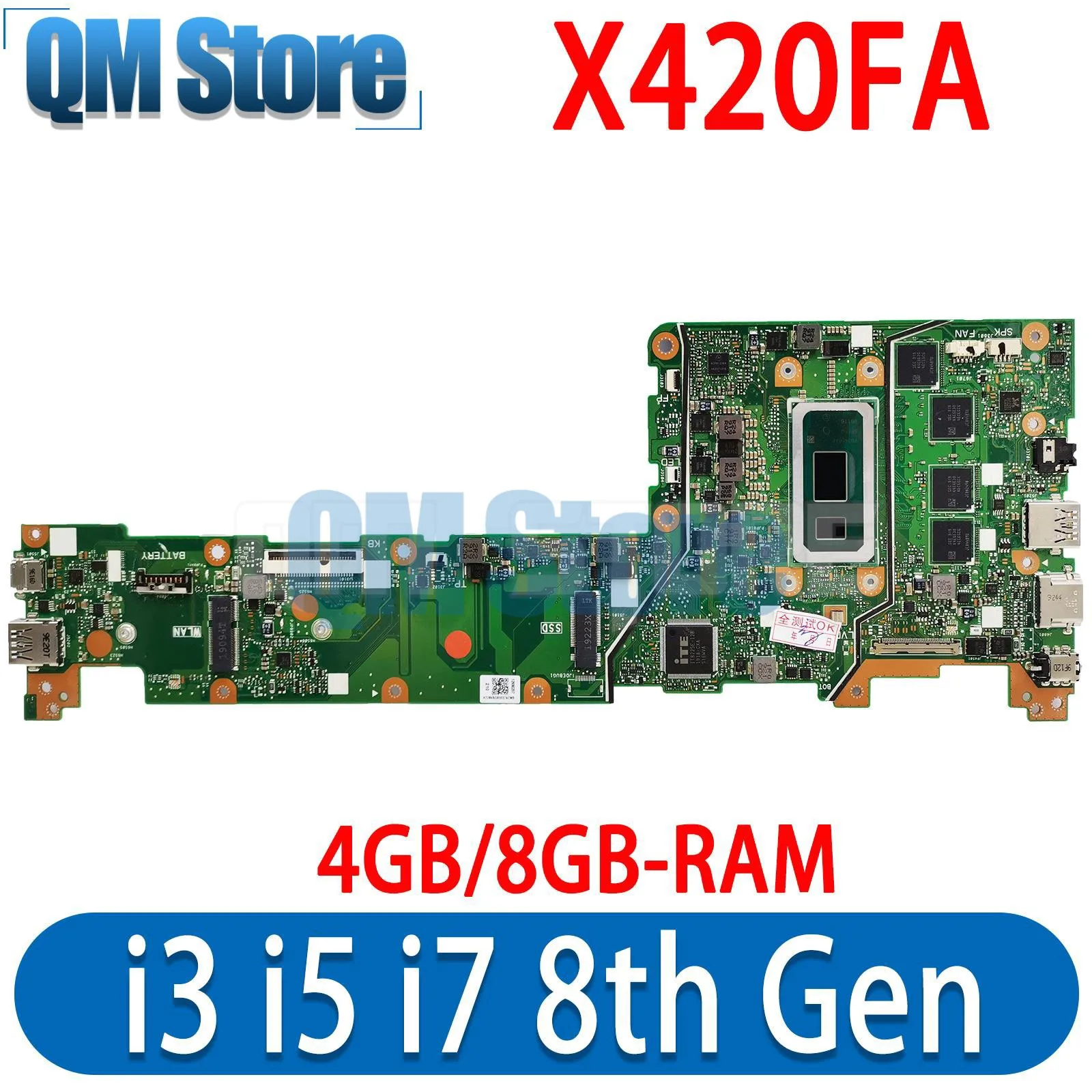 

Материнская плата X420FA ЦП I3 I5 I7 8-го поколения для ASUS Vivobook 14 X420 A420FA X420F F420FA материнская плата для ноутбука 4 ГБ/8 ГБ-ОЗУ