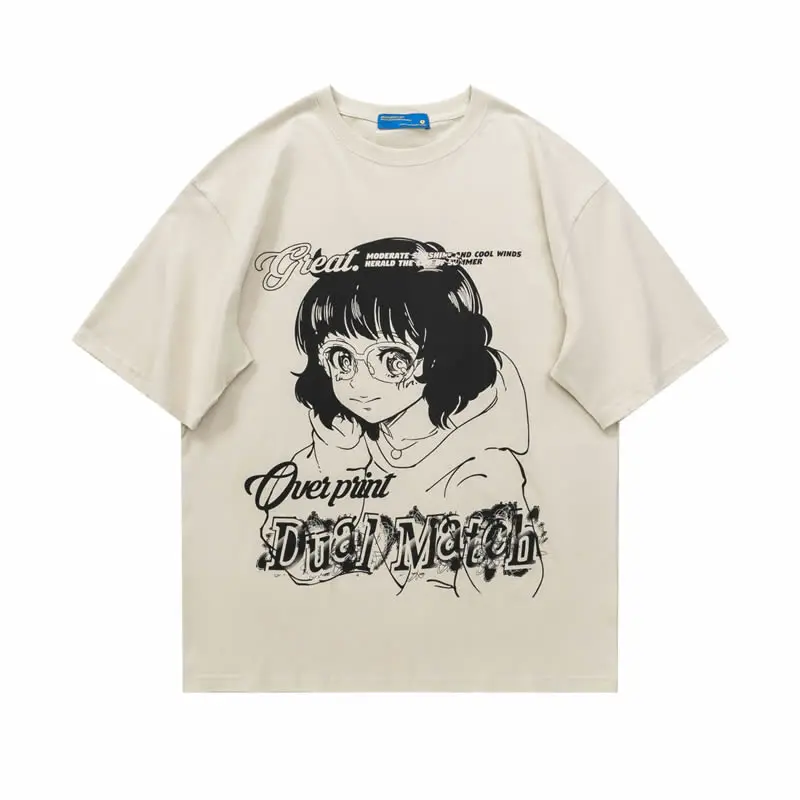 

Japanese Anime Printed Man T-shirts Cotton Breathable Unisex Casual Loose Tshirt Men Women Summer Fashion Oversized Tees Top
