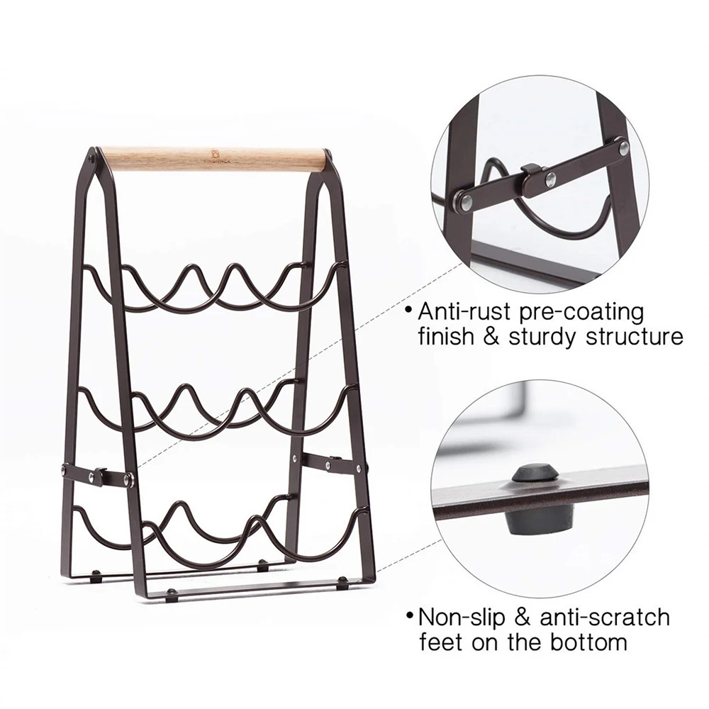 Desktop Red Wine Rack Decoration Household Wine Display Holder Table Creative Bottle Shelf Cabinet Foldable Storage Organizer