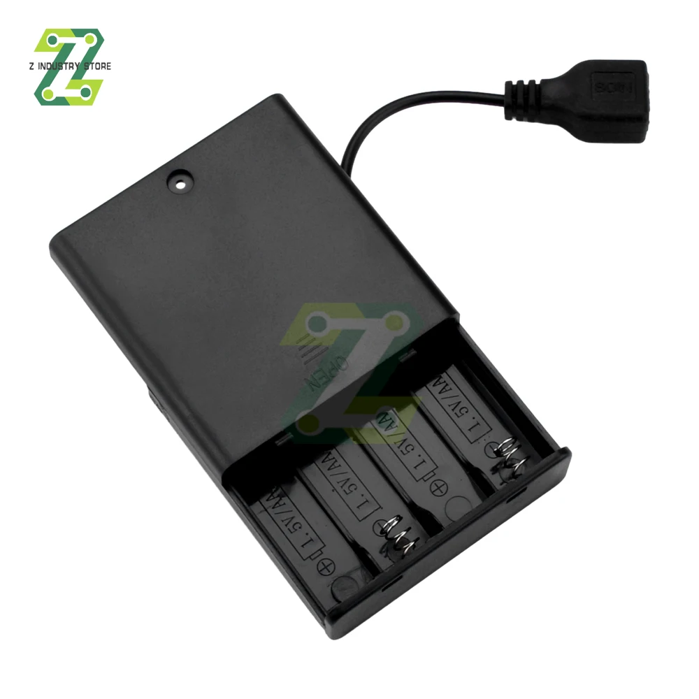 

DC 4.5V Portable Mini AA Battery Holder Storage Box Case USB Power Supply Battery Box For 5050 3528 2835 LED Strip Light