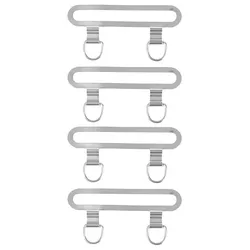 Ultra Thin Metal Lanyard Patch with Stainless Steel Connector Gasket for Dual Hole Phone Cases (Silver 4PCS)
