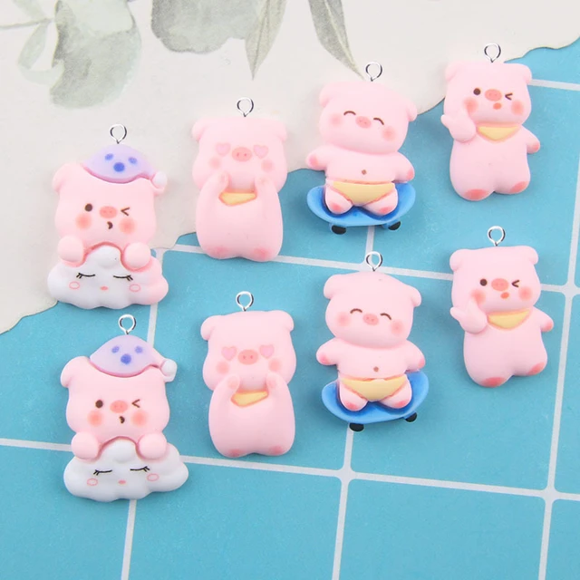 10Pcs Kawaii Cute Animal Cat Charms Pendants For Jewelry Making Bracelets  Necklace Earrings Making Resin Flat Back Cabochon C295