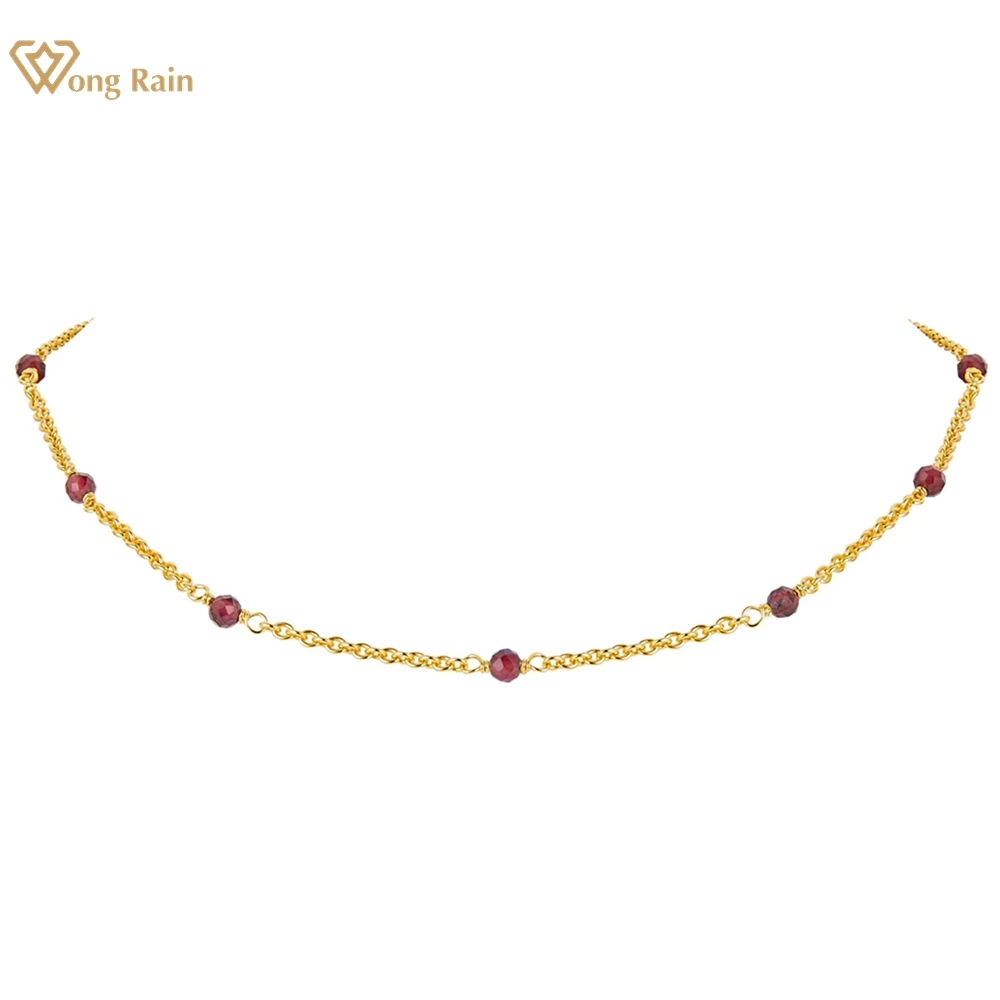 

Wong Rain 18K Gold Plated 925 Sterling Silver Garnet Gemstone Vintage Necklace for Women Anniversary Gift Fine Jewelry Wholesale