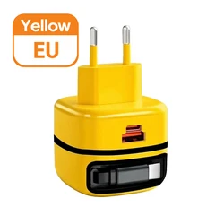 High - Power USB - C Fast Charging Portable Charger with 65W USB Adapter - EU Yellow