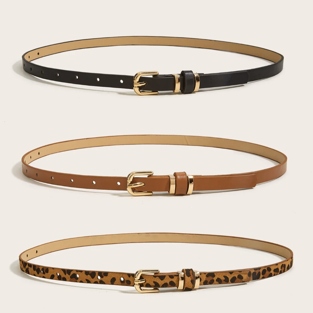 Temperament Dünnen Gürtel Vielseitig frauen Nadel Schnalle Kleine Gürtel Dekoration Einfache Sommer Leopard Muster frauen Gürtel
