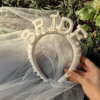 Corona di Perle per Futura Sposa, Decorazione per Addio al Nubilato, Festa Nuziale, Cena di Fidanzamento, Regalo